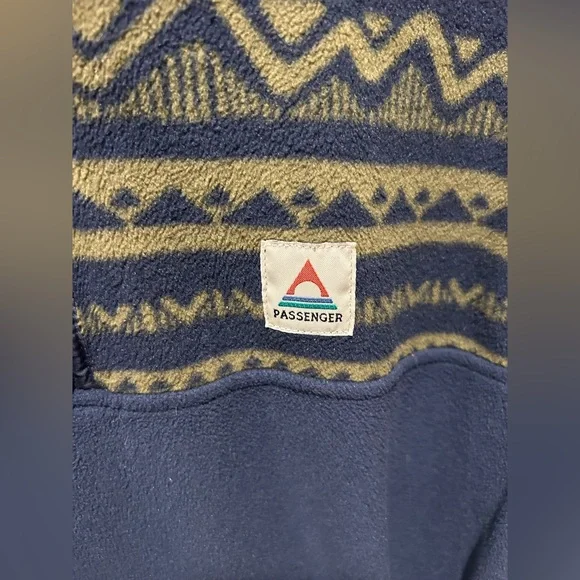 Passenger Men’s Set Off Polar 1/4 Zip Fleece in Mountain Geo Khaki , size M - Picture 10 of 13